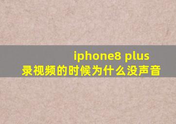 iphone8 plus录视频的时候为什么没声音